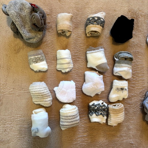 Baby Boy Sock & Mittens Bundle – 24 Pieces Total (17 Socks 7 Mittens) Mixed size - Picture 2 of 3